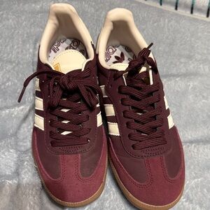 adidas Maroon and Cream Sneakers
